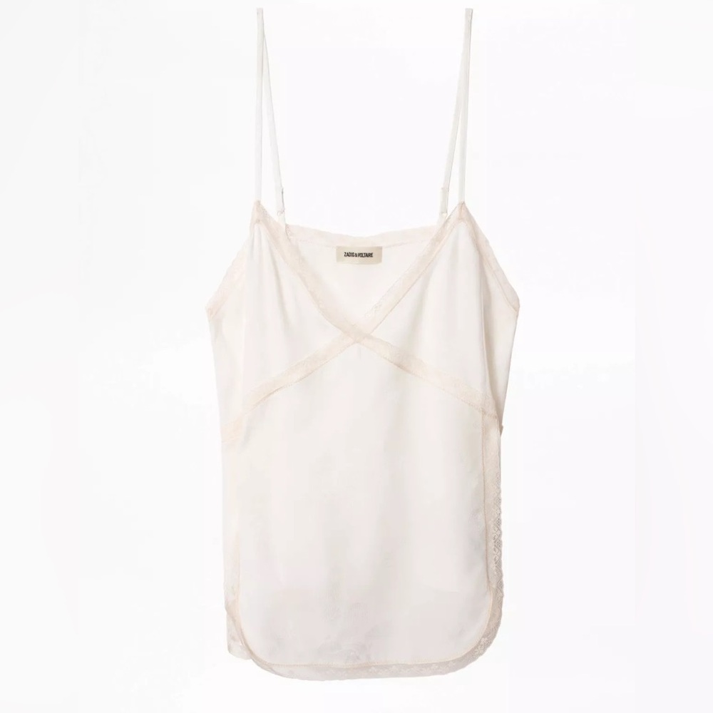 NEW Zadig & Voltaire Clark Jac Paisley Lace Camisole in Ivory, Size Small